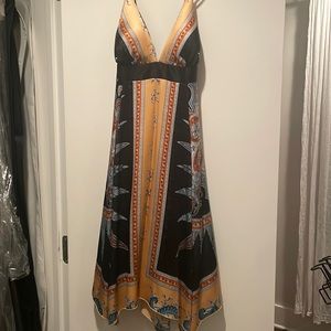 Single silk print dress